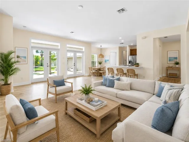 Virtually staged living room
