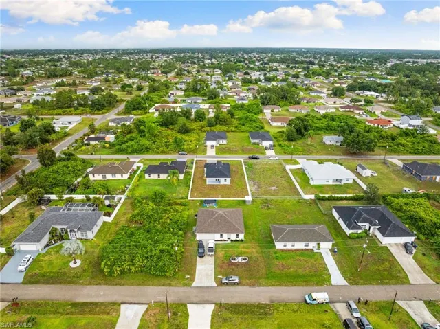 Aerial view of residential area