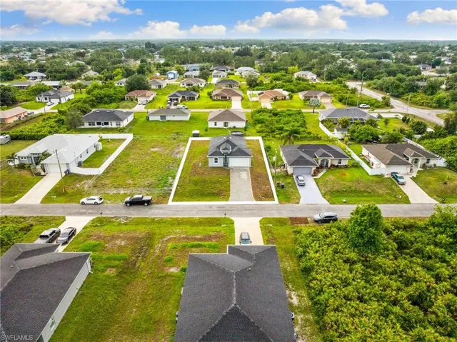 Aerial view of residential area