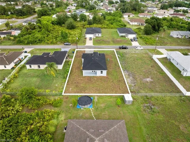 Aerial perspective of suburban area