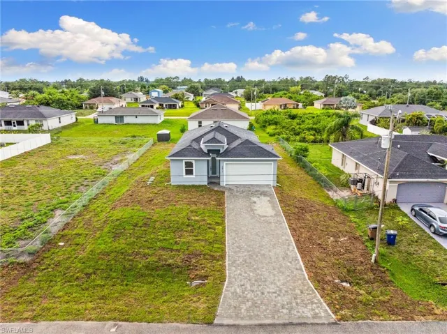 Aerial perspective of suburban area