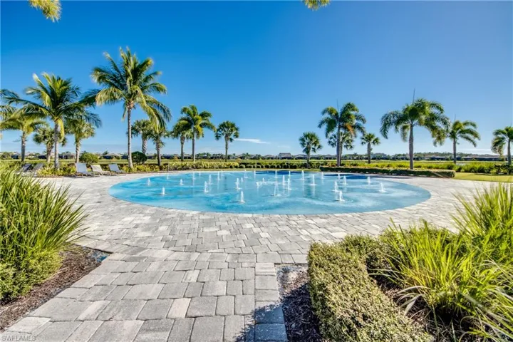 Outdoor pool with a patio area