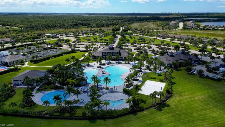 Bird's eye view of a pool
