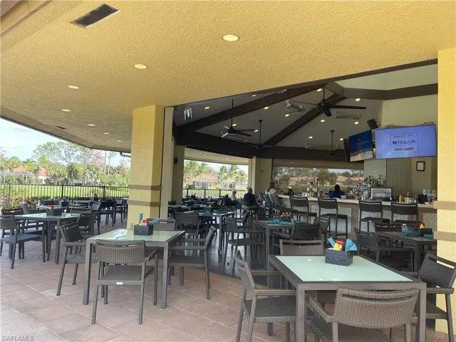 Outdoor dining at the cabana
