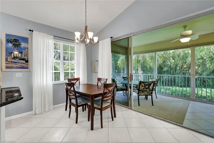 Breakfast nook overlooking the lush landscaping and water views!