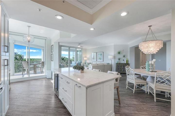 Light and bright, open kitchen.