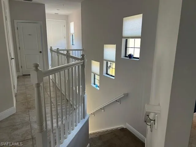 Stairway with tile floors