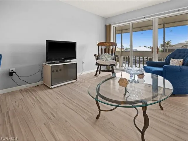 Living room featuring light wood-type flooring