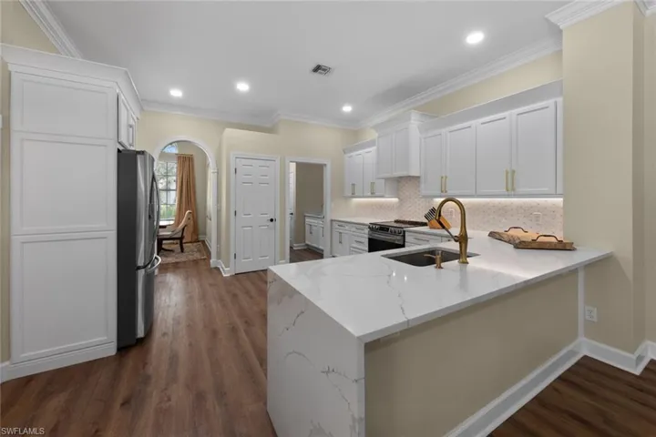Kitchen looking into dining room