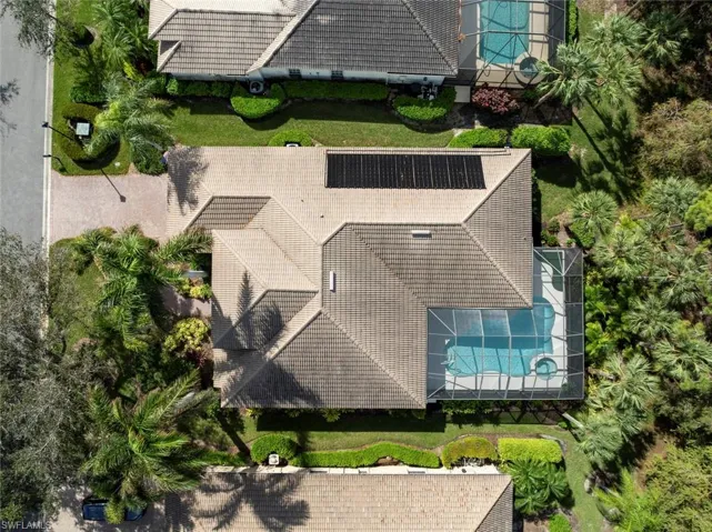 Aerial view directly above home.
