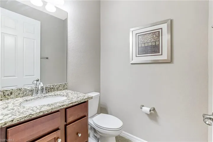 Half bath with vanity on 1st floor