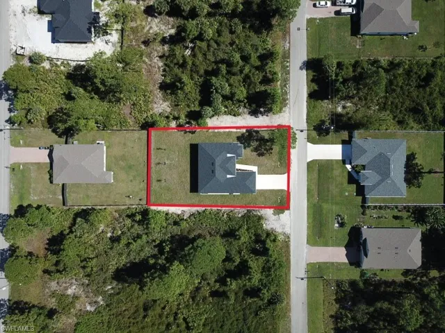 Aerial overview of property's location with property boundaries highlighted