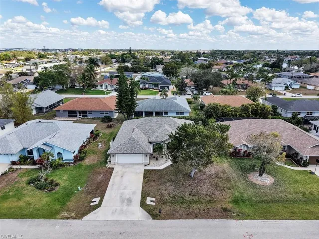 Aerial view of residential area