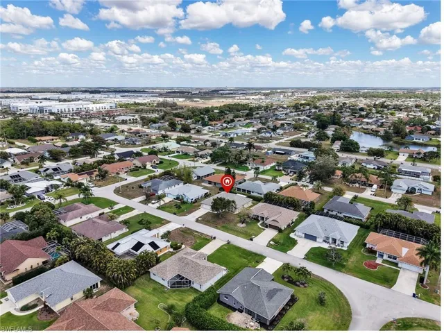 Aerial view of residential area