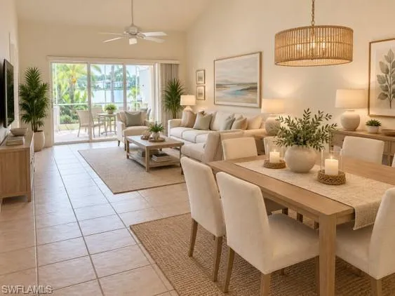 Living- and Dining RoomVirtually Staged