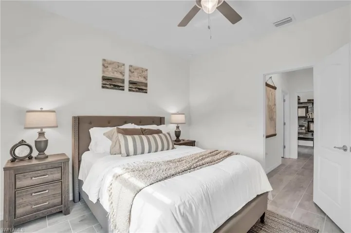 Bedroom featuring ceiling fan