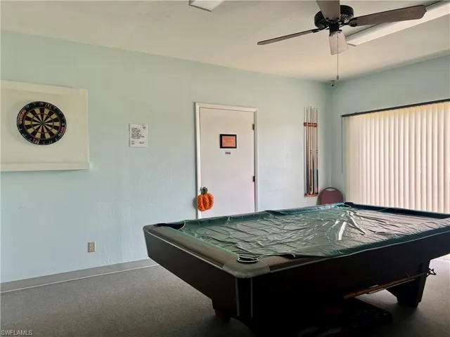 Game room featuring billiards