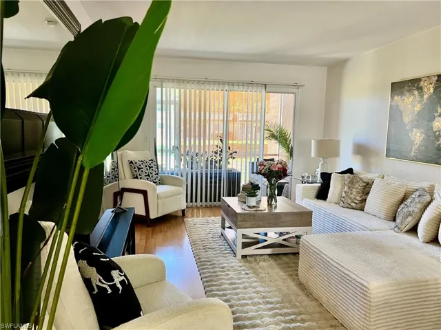 Living area featuring wood finished floors