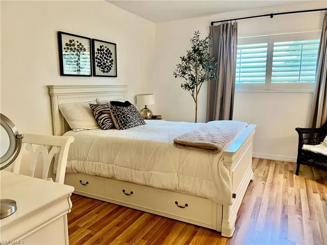 Bedroom with light wood finished floors