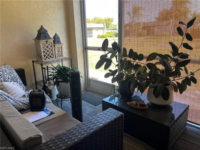 Living room featuring a textured wall