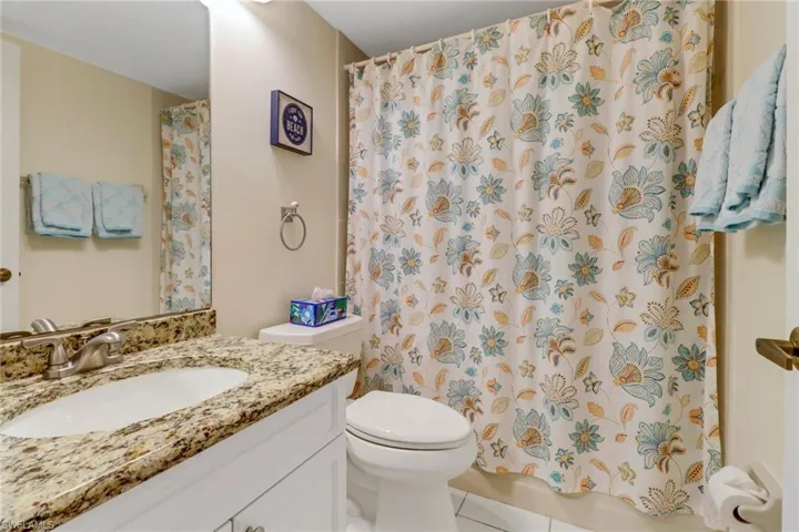 Sweet Guest Bathroom, granite countertops