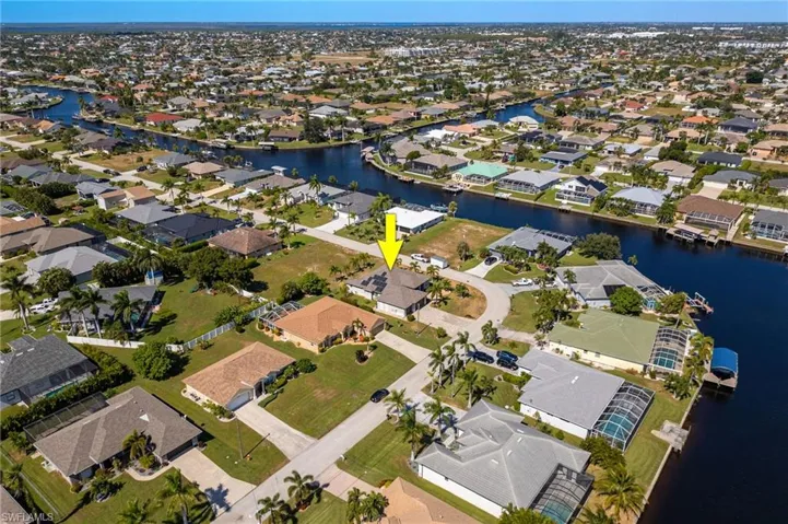 Aerial View of Home in Gulf Access Neighborhood