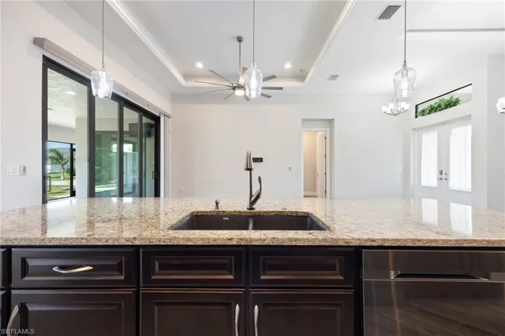 Kitchen Island Overlooking the Living Area