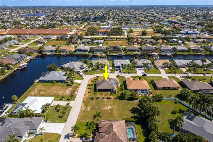 Aerial View of Home in a Lovely Gulf Access Neighborhood