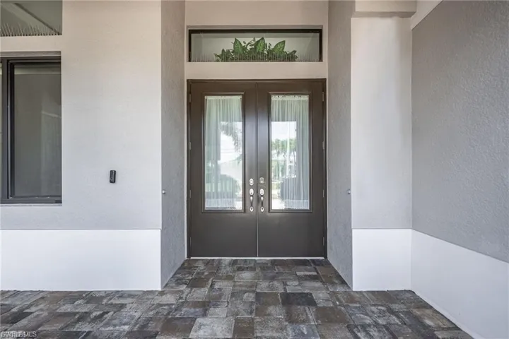 Entry with French Doors & a Paver Porch