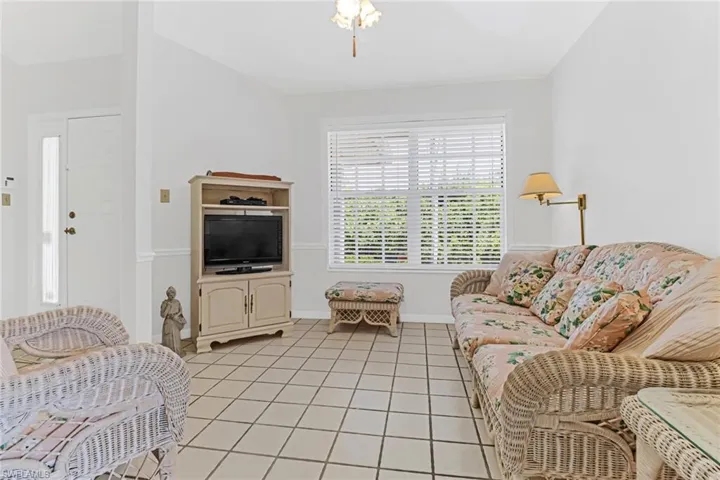 View of tiled living room