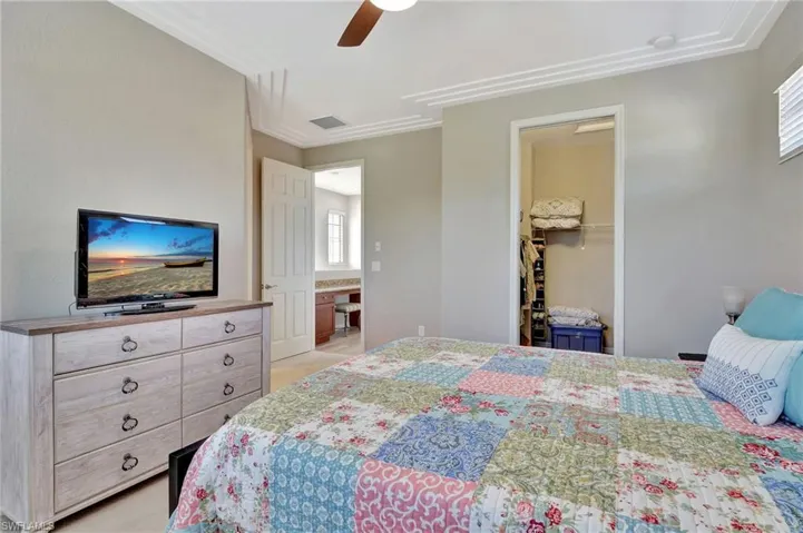 Large primary bedroom with walk-in closet