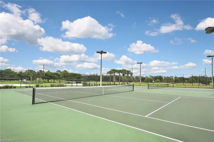 View of tennis court