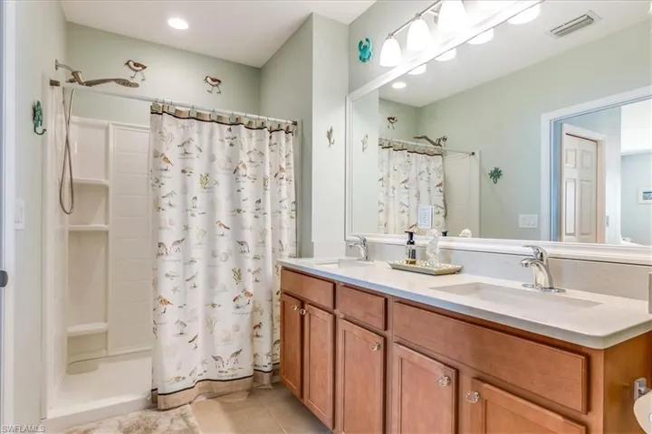 Walk in Shower with dual sinks