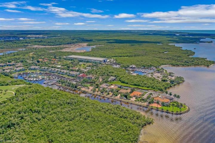 Aerial view of marina