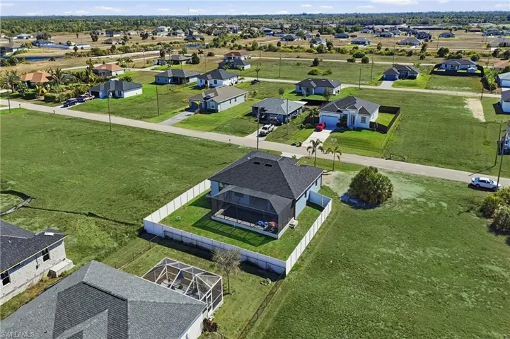 Aerial view of residential area