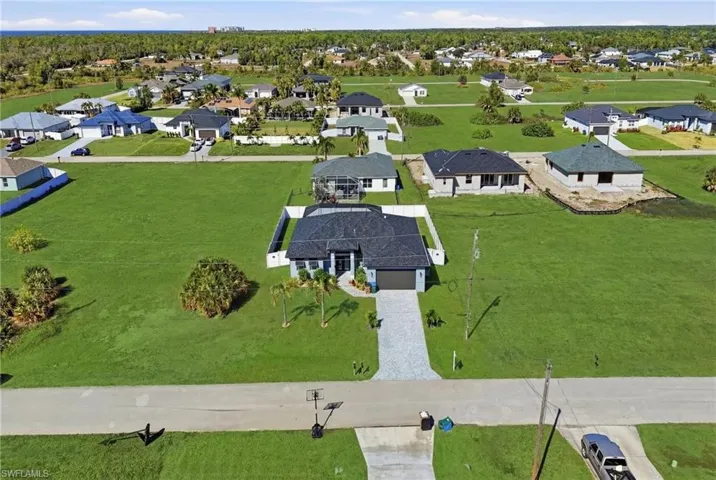 Aerial view of residential area