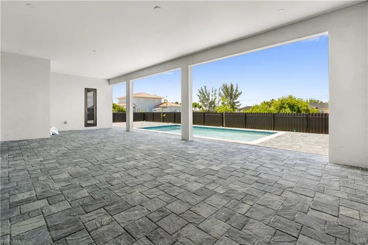 View of pool from covered patio