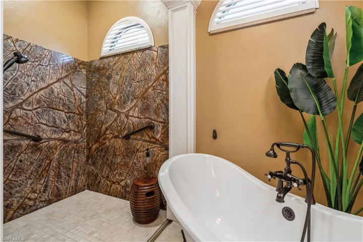 Walk-in shower and claw tub