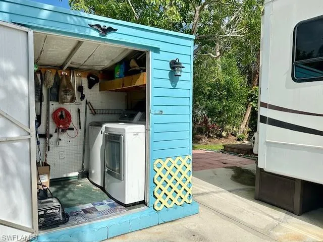 Laundry area with washing machine and dryer