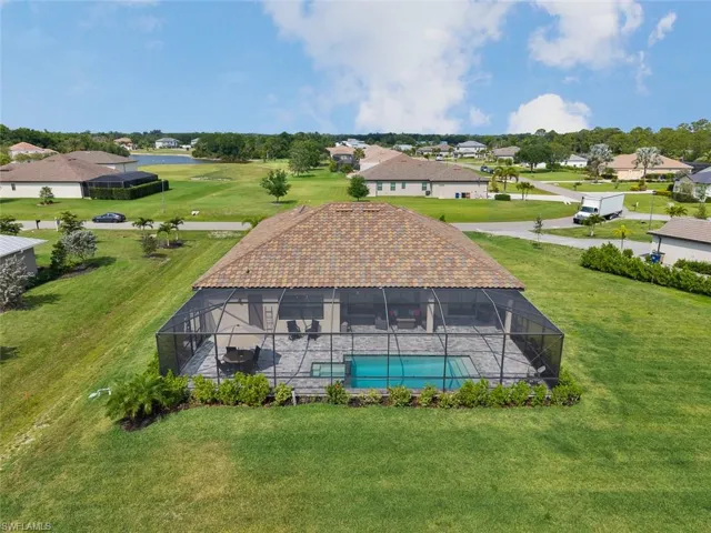Drone / aerial view with a residential view