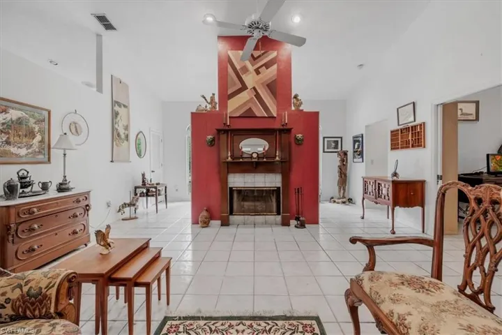 Fireplace in great room