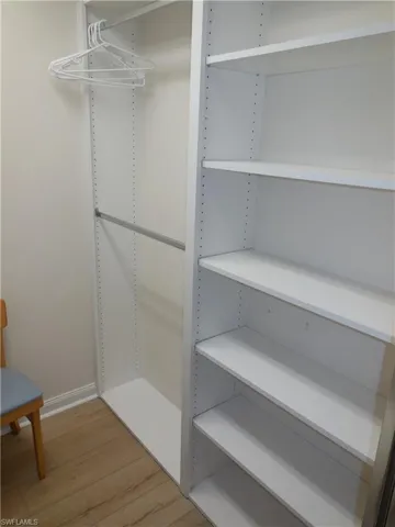 Spacious closet featuring wood-type flooring