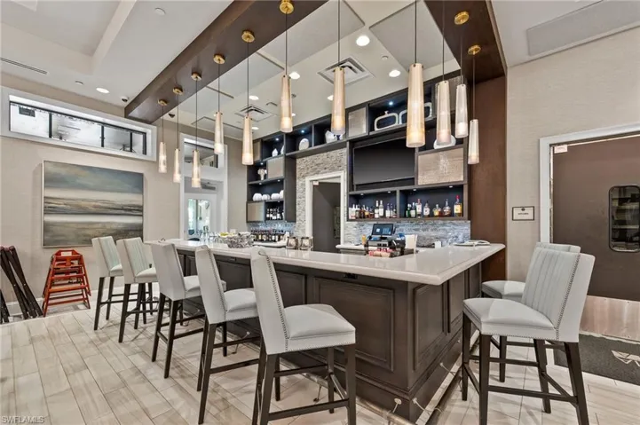 Modern indoor bar. P.S. No food & beverage minimum here!