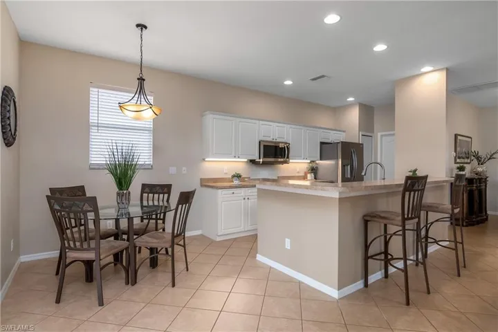 Open concept kitchen with breakfast bar