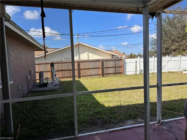 View of yard Some Screen missing
