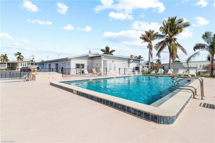 View of swimming pool featuring a patio