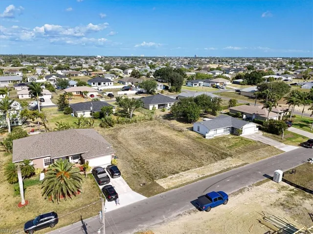 Aerial perspective of suburban area