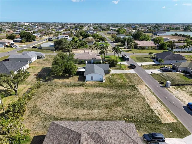 Aerial perspective of suburban area