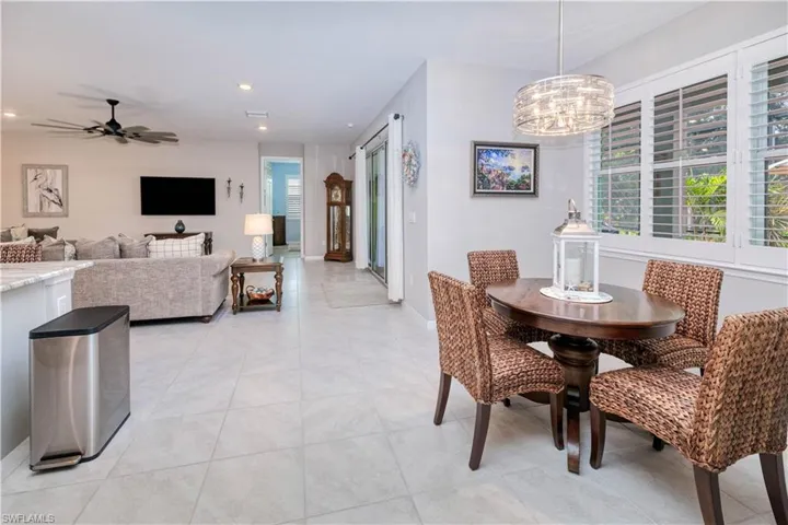 quaint dining nook to open kitchen-living area