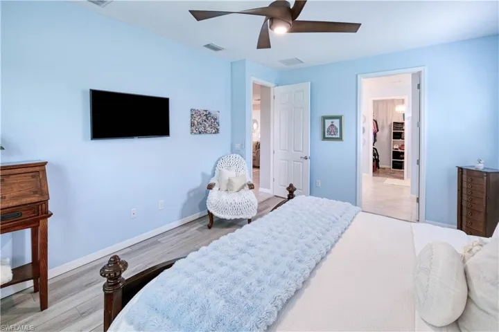 relaxing primary bedroom with ensuite